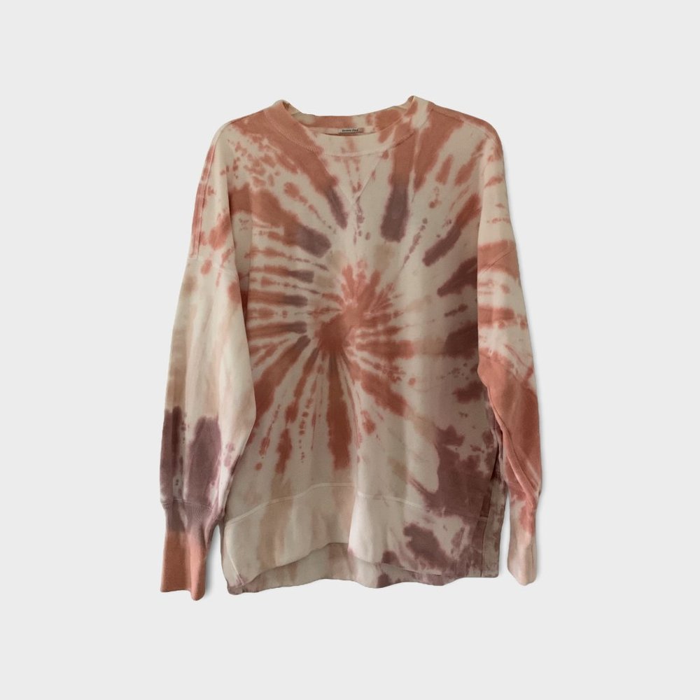 NEW Abercrombie & Fitch Tie-Dye Split-Hem Crew Neck Sweatshirt